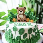 green and white bear cake