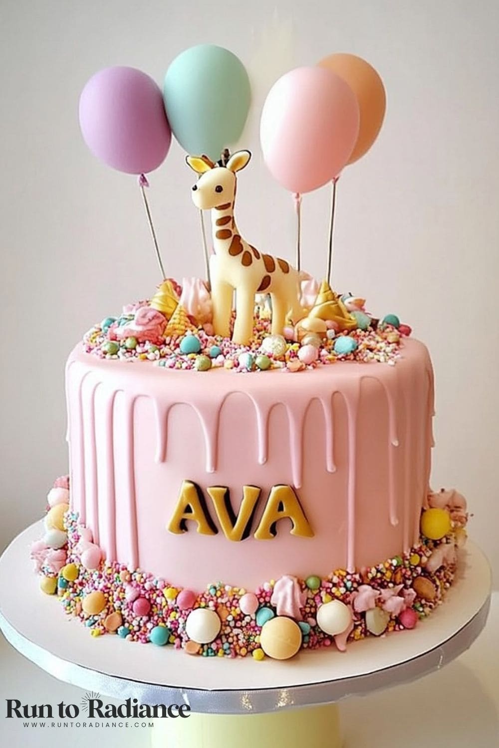 girl's party animal cake design