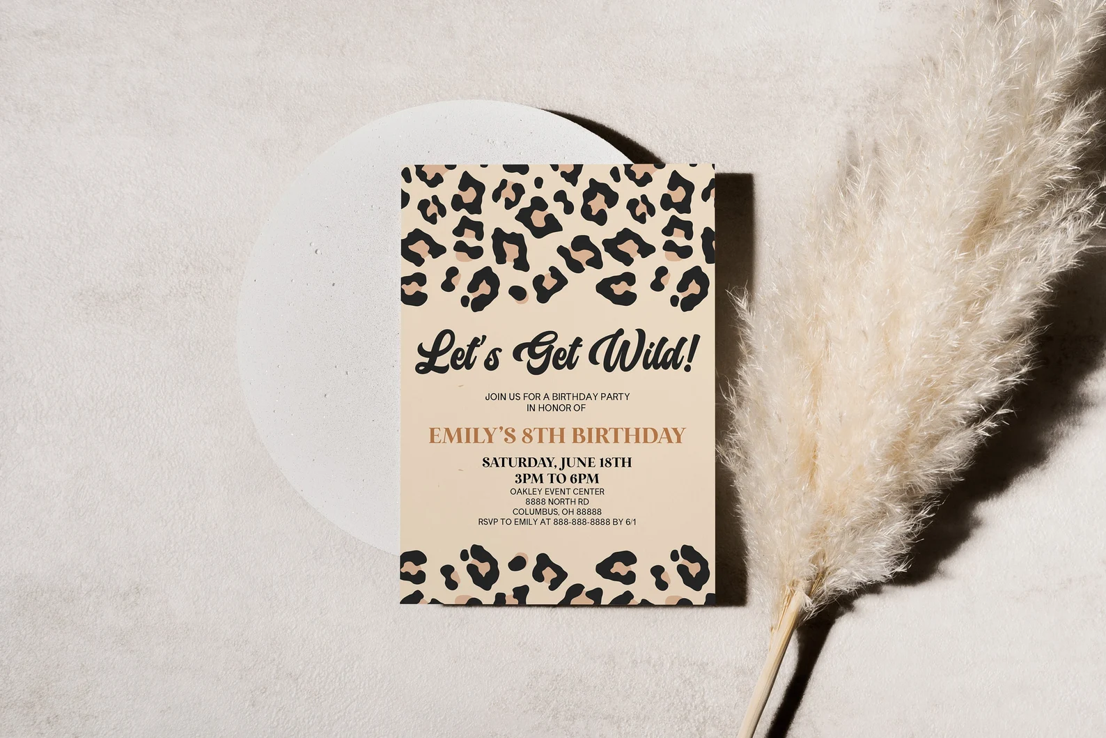 Let's get wild party animal invitation
