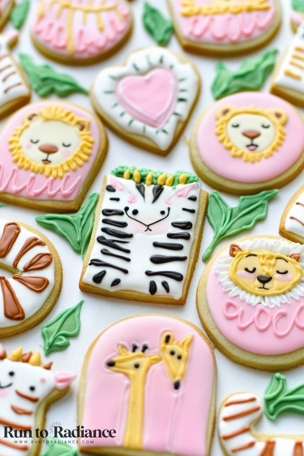 feminine jungle animal cookies