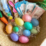 plastic eggs and bunny bucks