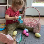 opening blue easter egg