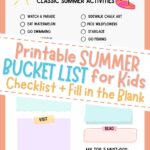 printable summer bucket list for kids pin
