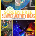 summer activity ideas for screen free families collage