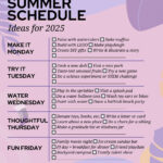 summer schedule ideas for 2025 check list