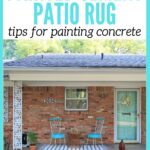 adorable DIY painted cement patio rug pin image