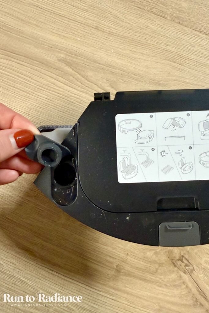 Roborock Q7 L5 mop module showing water tank area.