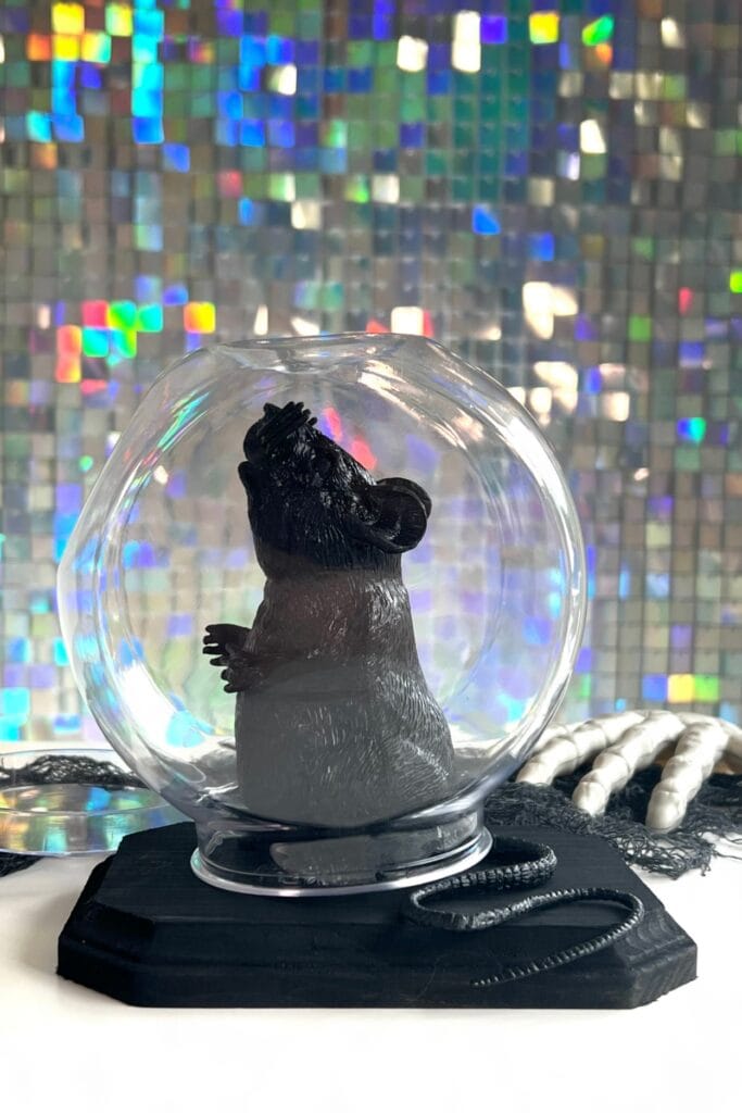 Finished faux rat specimen jar dollar tree halloween decoration