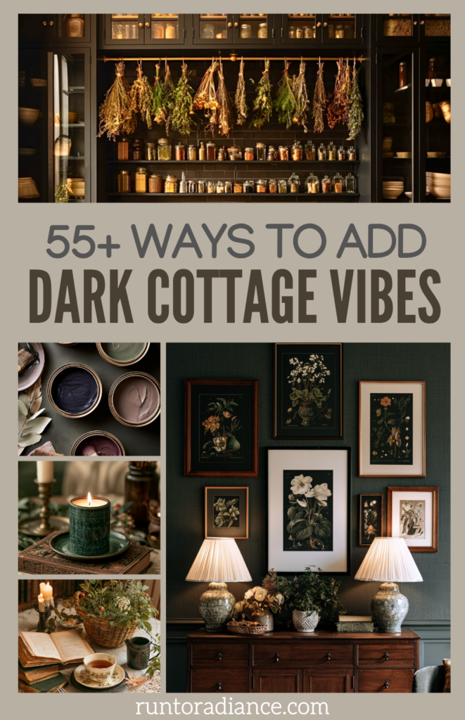 dark cottagecore collage pin