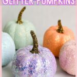 Pastel glitter pumpkin pin