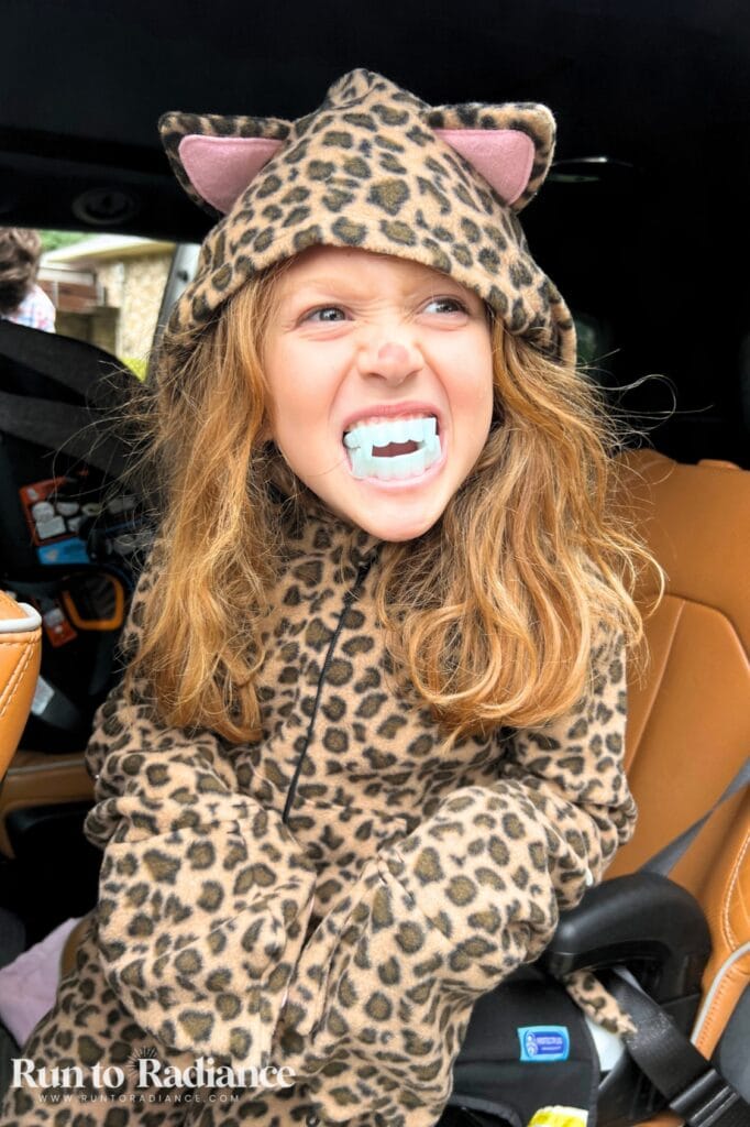 Family costume idea - girl dressed ad a cheetah