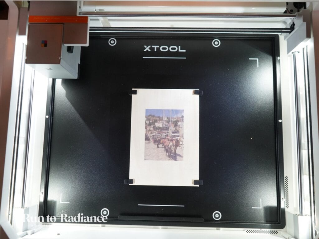 printed photo on wood using the xtool m2 laser