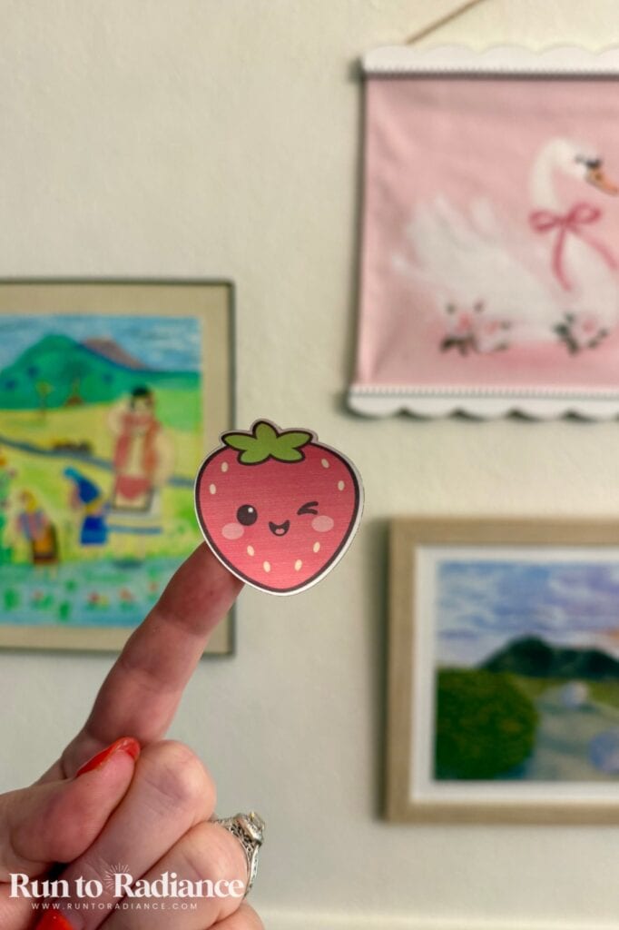 kawaii sticker strawberry sticker made with the xtool m2