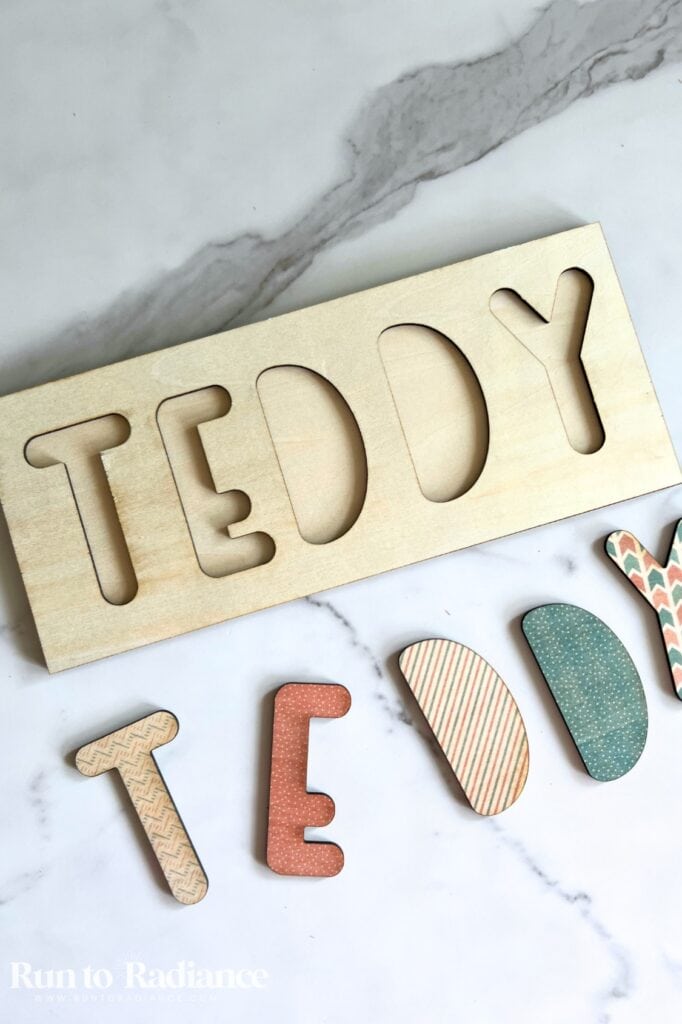 Name puzzle made with the xtool m2