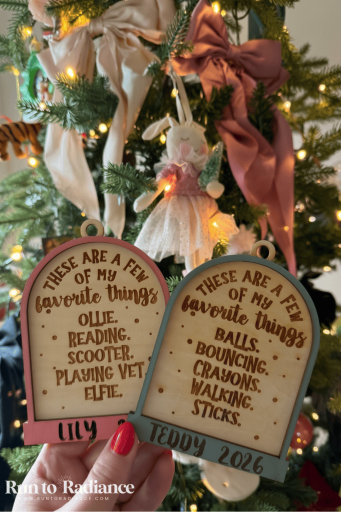 DIY laser engraved favorite things ornaments